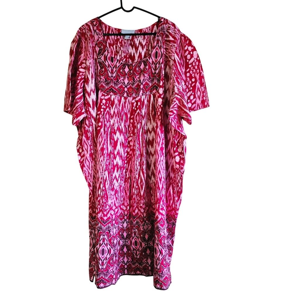 Only Necessities red print kaftan dress Size 4x nwot